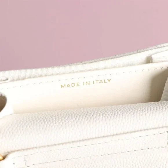 Chanel Plate Logo CC Flap Card Holder on Chain Quilted Caviar Mini - Picture 7 of 11